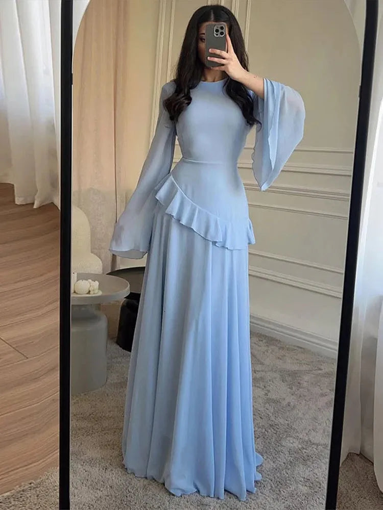Soft Elegance Bell Sleeve Dress